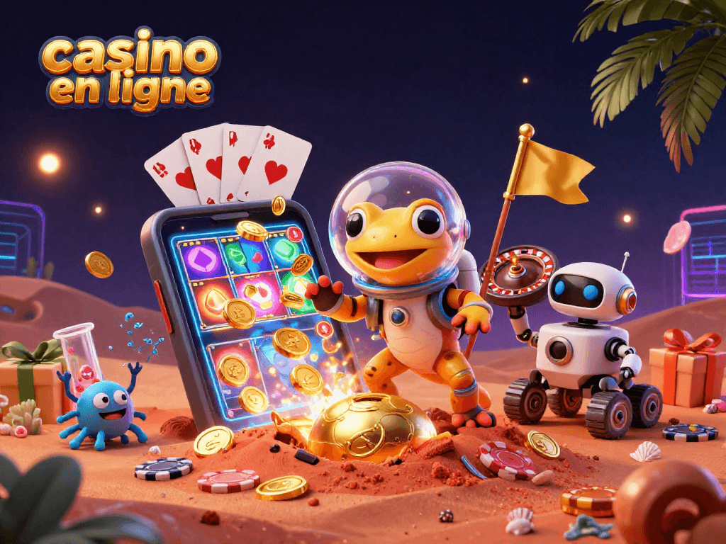 Découvrez des jeux de casino en ligne, avec des explorateurs et des éléments colorés dans un décor vibrant.