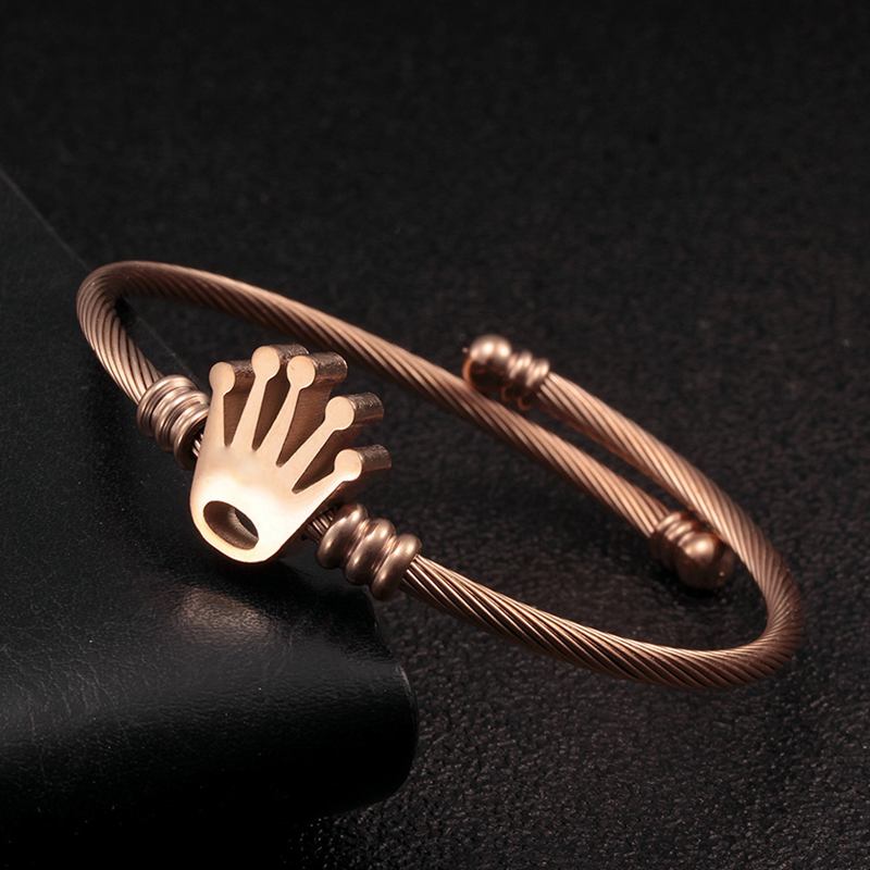 New Fashion Crown Stainless Steel Sporty Charm Bracelets Bangles Men Women Jewelry For Birthday Gift
