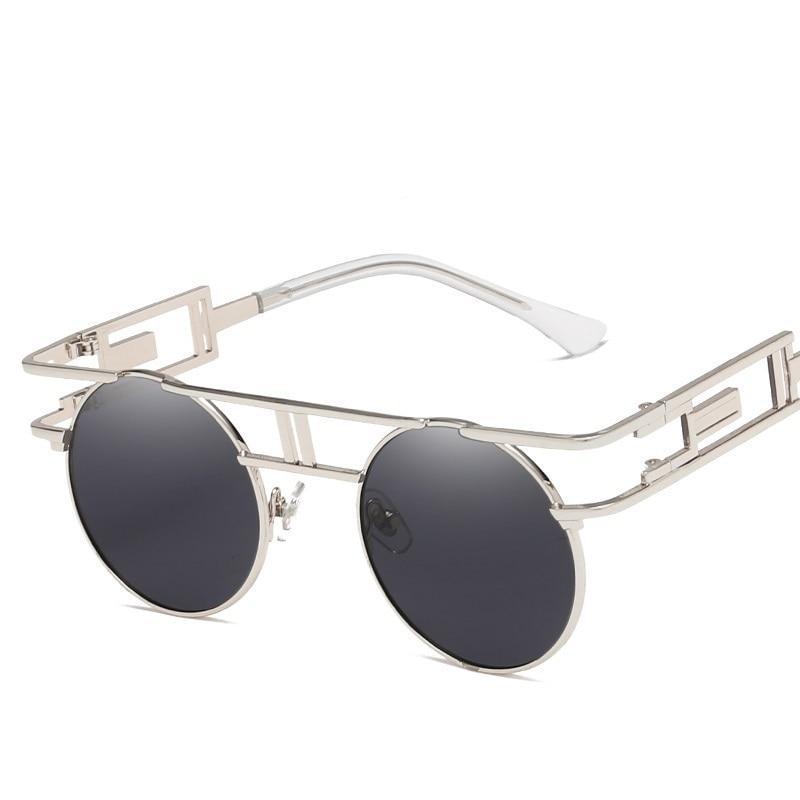 Gothic Steampunk Round Vintage Sunglasses Men Women Unisex Mirror Metal Sun Glasses Eyewear Retro Shades Oculos De Sol UV400 - MyJewerlyPlug