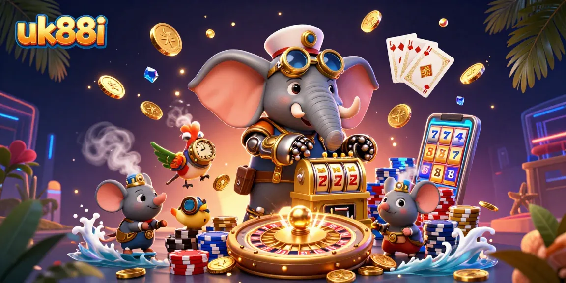 Players win big at uk88i with a vibrant and dynamic casino scene featuring steampunk elements.