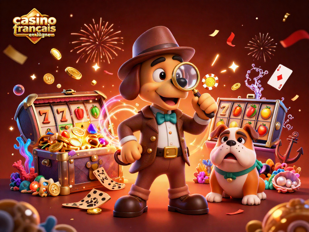 Jouez aux meilleurs jeux dans le casino français en ligne avec des éléments colorés et festifs.