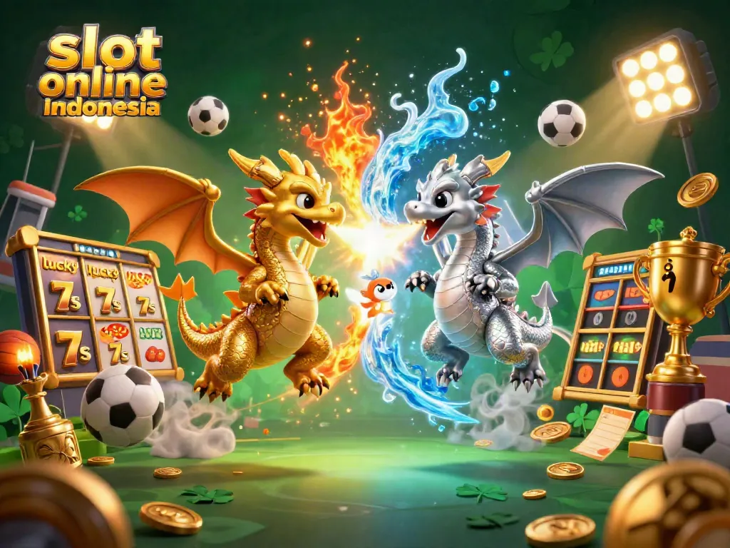 Experience thrilling gameplay at slot online indonesia with vibrant dragons, slots, and sports elements.