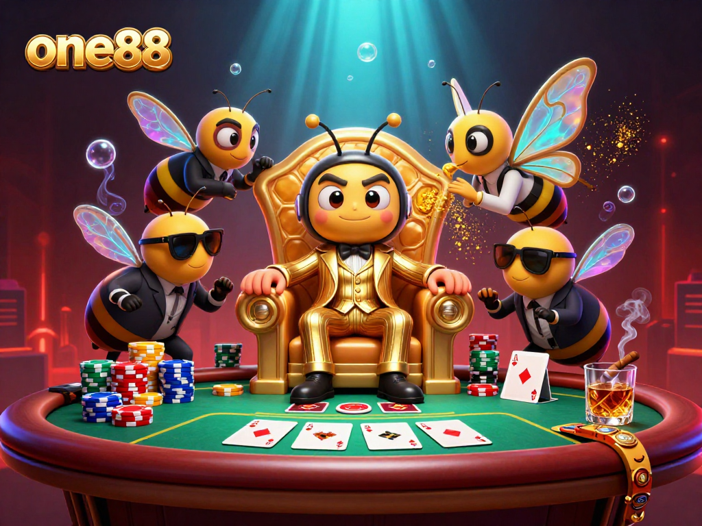 Play poker with one88’s lively atmosphere featuring a mob boss and bodyguards.