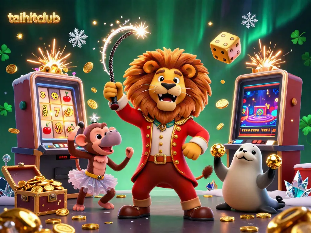 Engage with vibrant excitement at taihitclub, featuring 3D casino characters amidst a jackpot explosion.