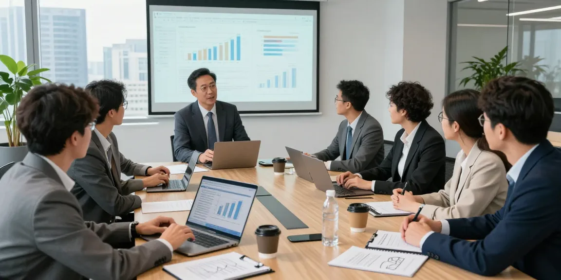 Lead Roedl consulting team analyzing business strategies in a modern office.
