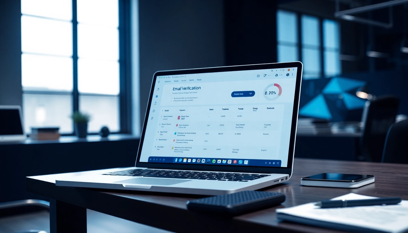 Tableau de bord du processus de vérification des e-mails présentant des outils efficaces pour vérifier les adresses e-mail.