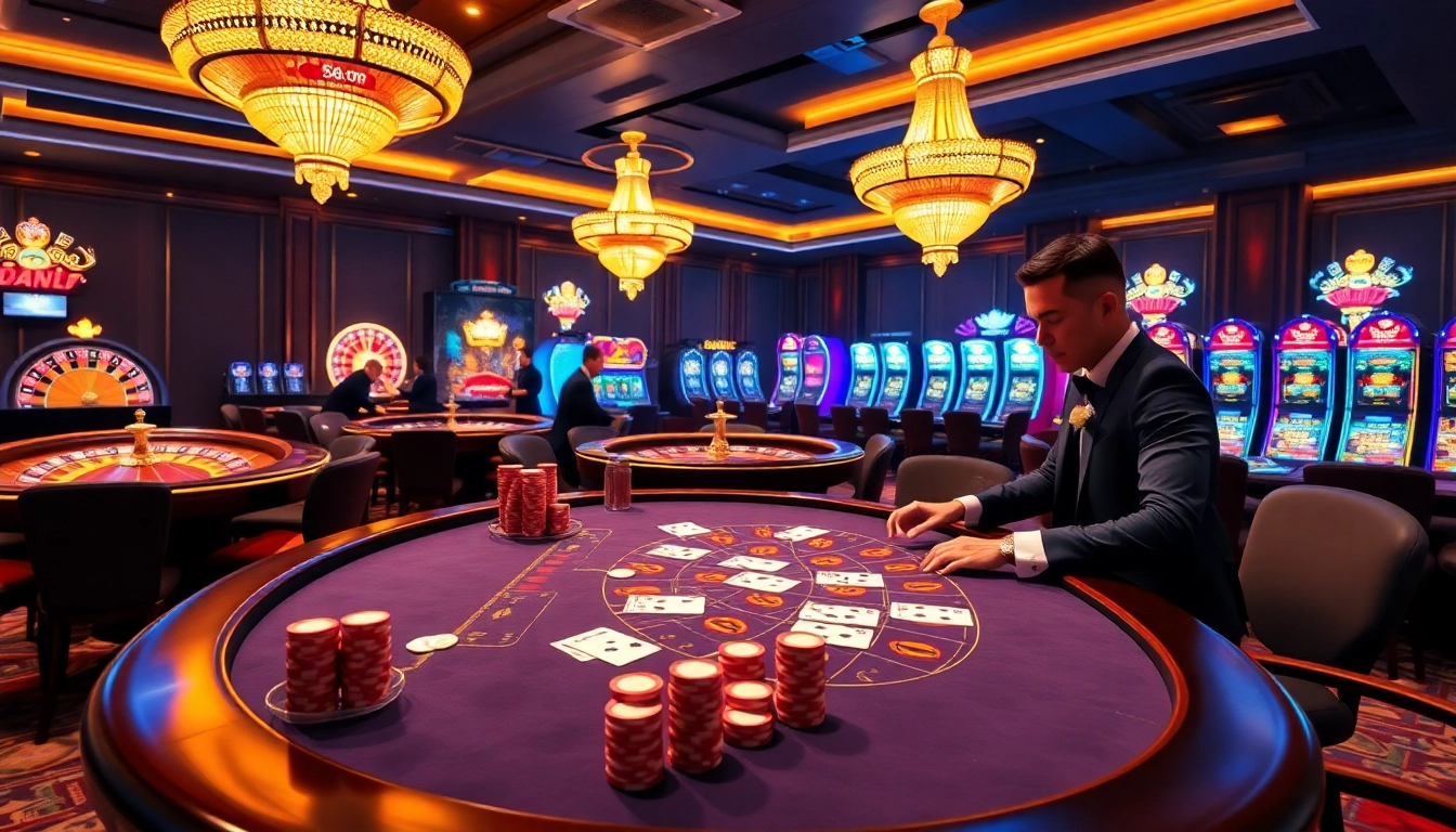 S8 org online casino scene featuring vibrant blackjack table, poker chips, and roulette wheels
