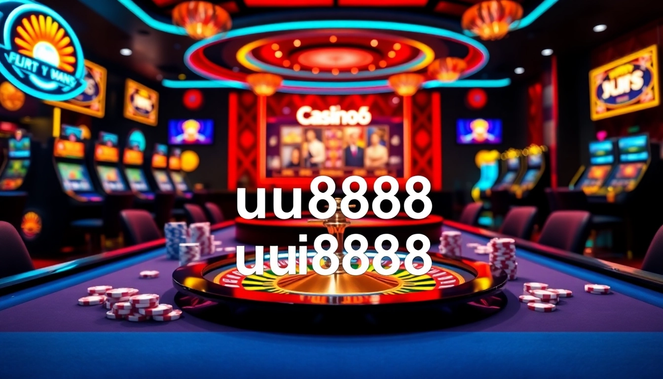 Engaging in thrilling online betting at uu8888 casino, featuring vibrant gaming tables and excitement.