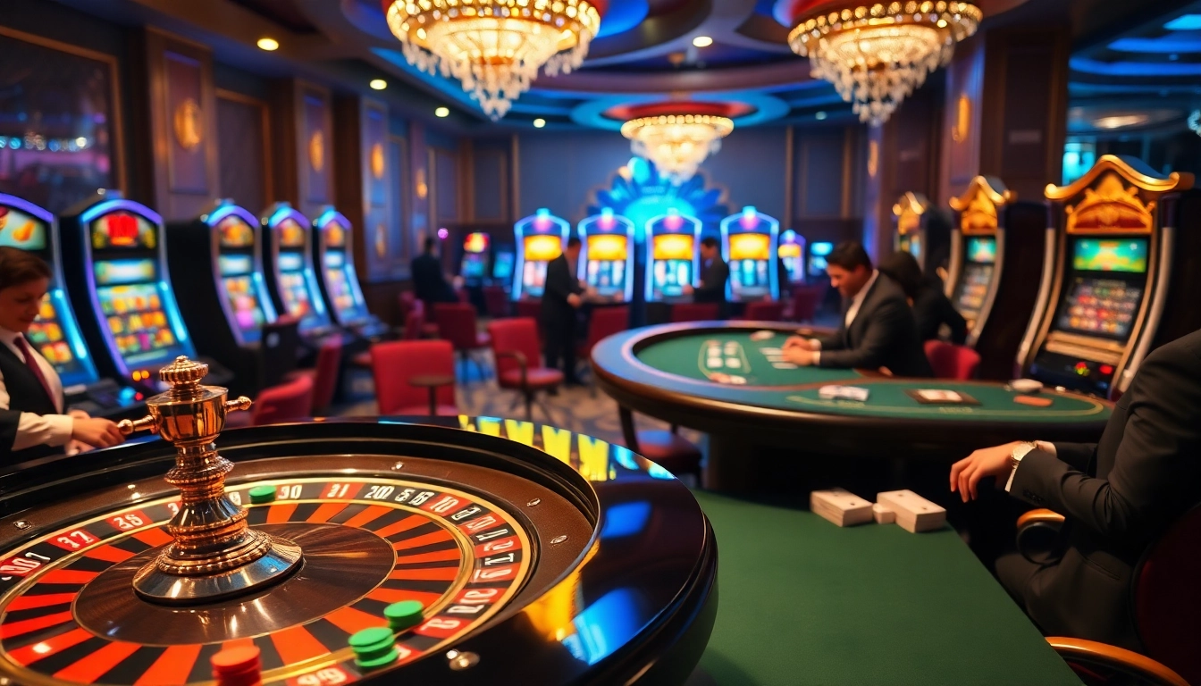 Experience thrilling gameplay with u888 com at a luxurious casino featuring roulette and poker.