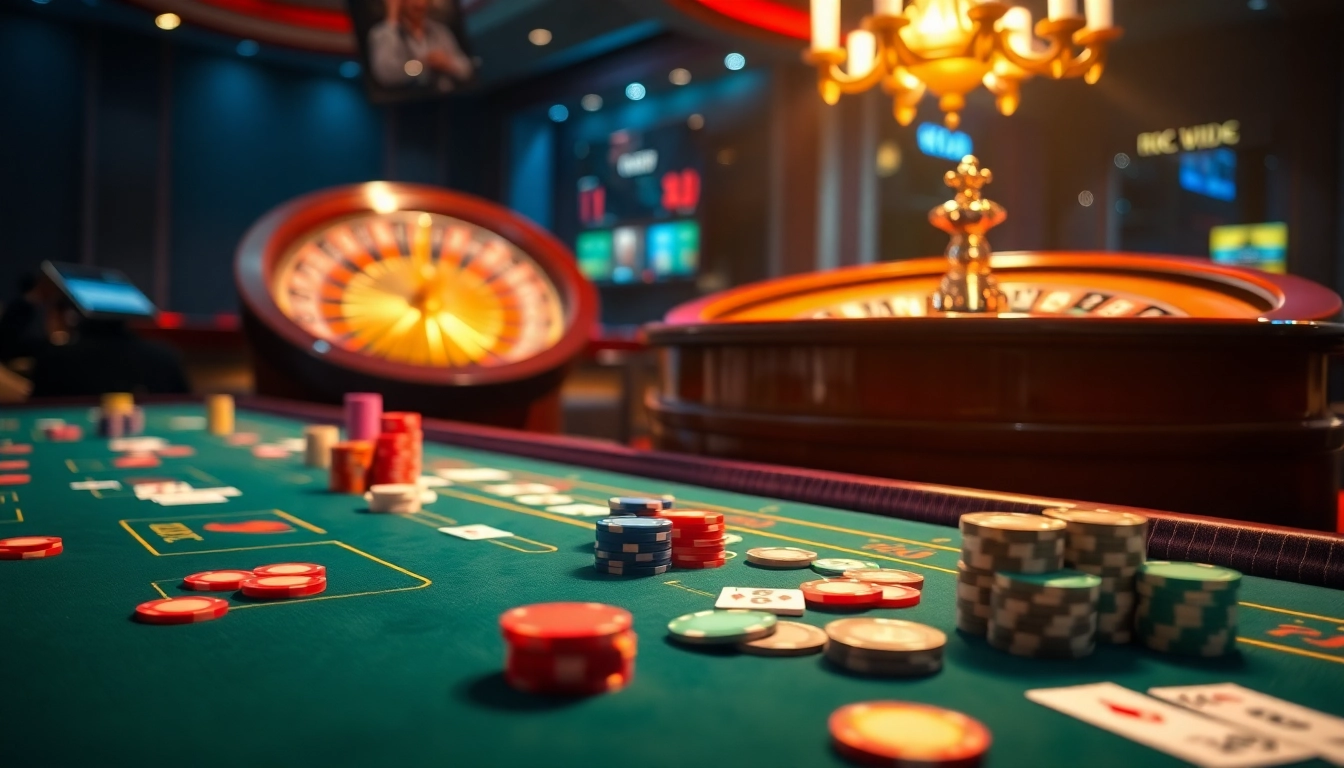 Experience the excitement of rik vip at a luxurious casino setting with vibrant games and strategic play.