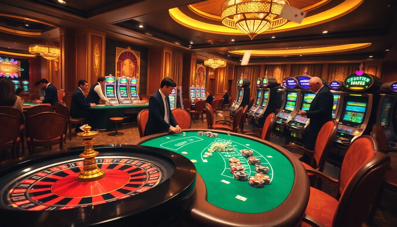 Experience the thrill at the meilleur casino en ligne pour les francais with players enjoying roulette, poker, and slot machines.