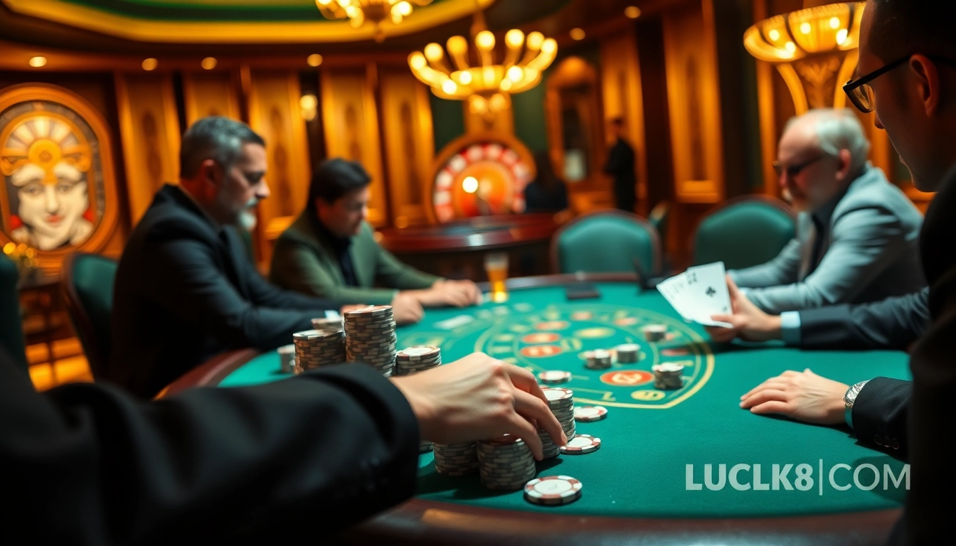 Experience the thrill of gaming at LUCK8 COM with poker action and a luxurious casino atmosphere.