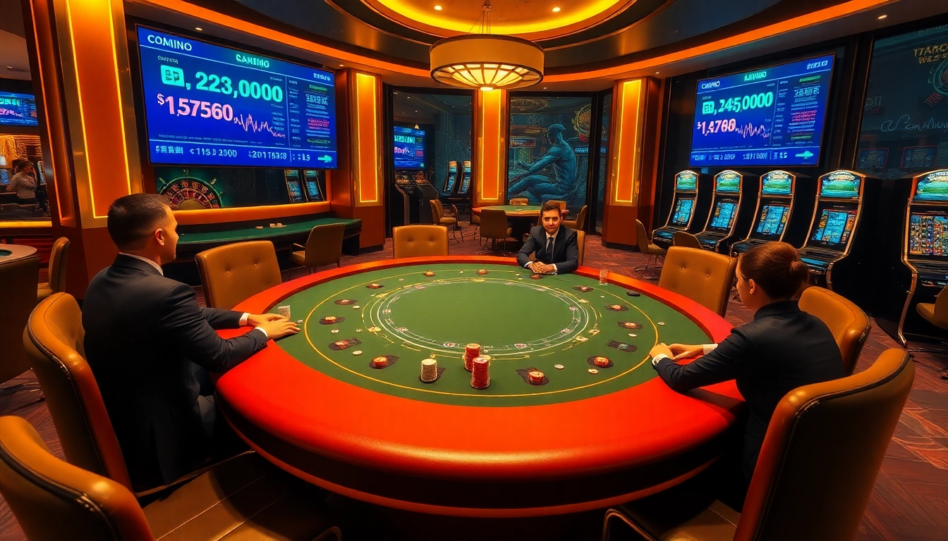Experience the excitement of casino crypto with vibrant tables and digital gaming elements.