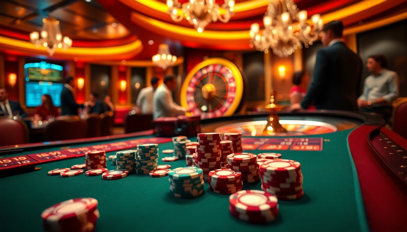 Dynamic gaming experience at gg88 guru with players engaged in poker and roulette.