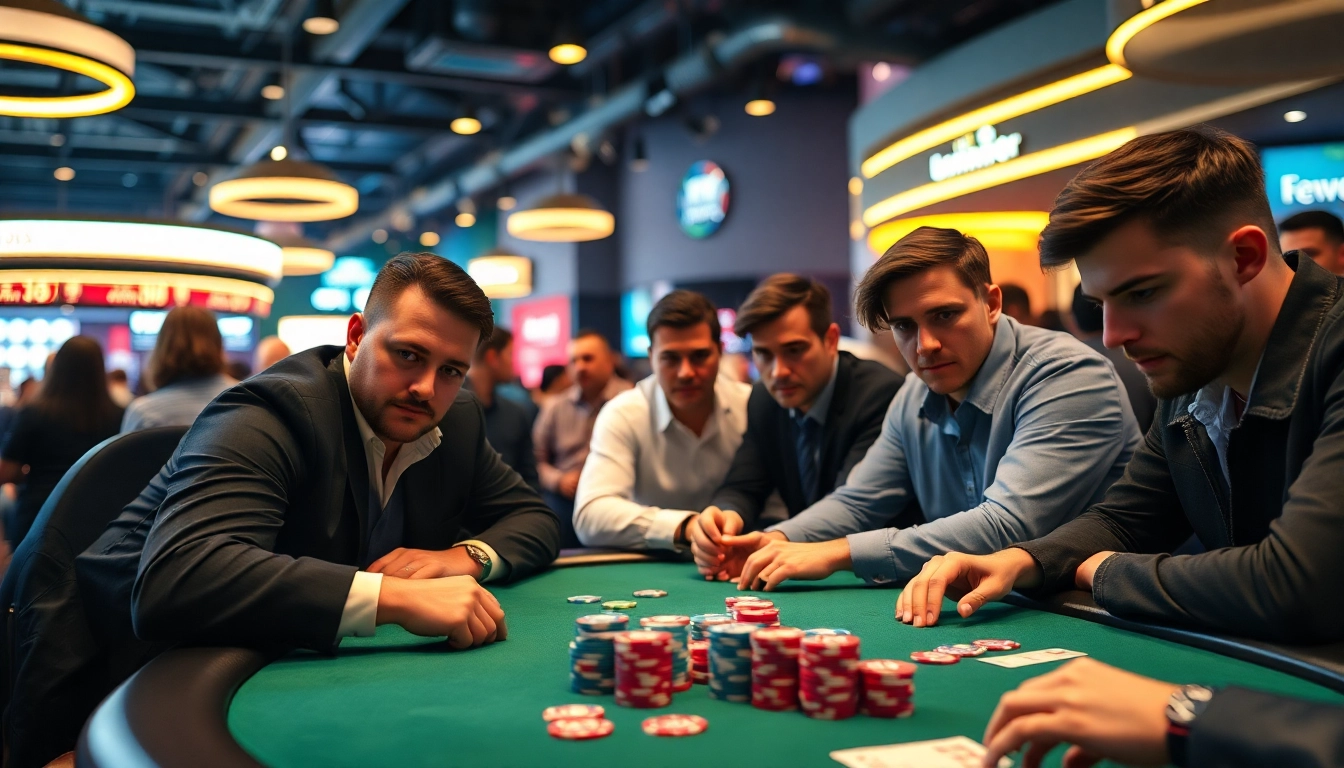 Les joueurs discutent leurs avis sur coinpoker lors d'une partie de poker animée. related image