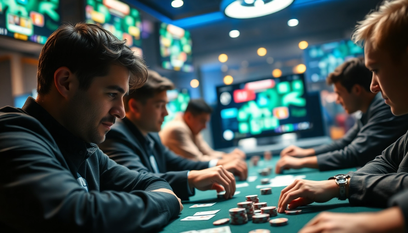 Jouer au poker en ligne avec des joueurs concentrés et une interface captivante. related image