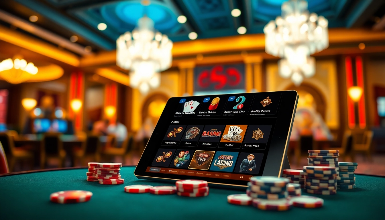 Découvrez le casino en ligne france sur un écran de tablette moderne, avec des jeux tels que poker et blackjack.