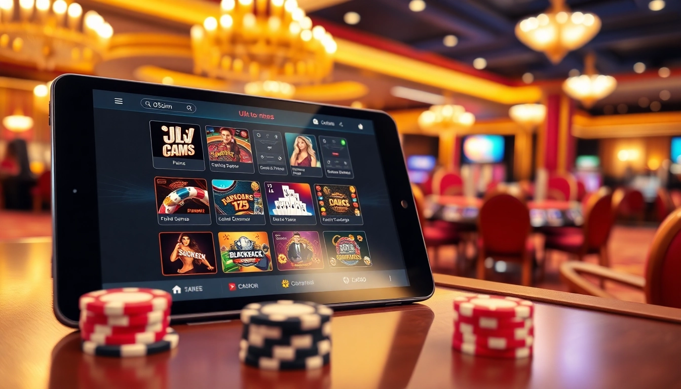 Découvrez le casino en ligne france sur un écran de tablette moderne, avec des jeux tels que poker et blackjack. related image