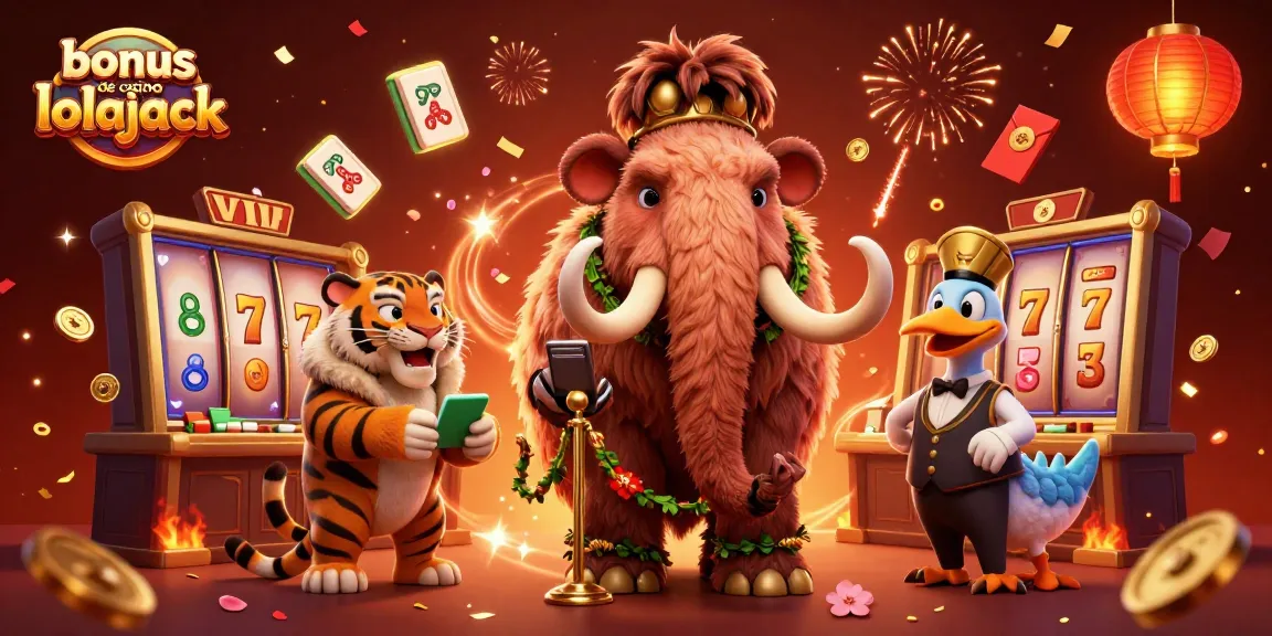 Boost your gaming with the bonus de casino lolajack, featuring vibrant 3D casino characters and elements.
