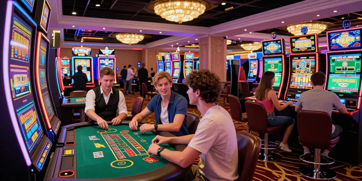 Un groupe d'amis jouant au casino en ligne France, découvrez l'excitation des jeux modernes.