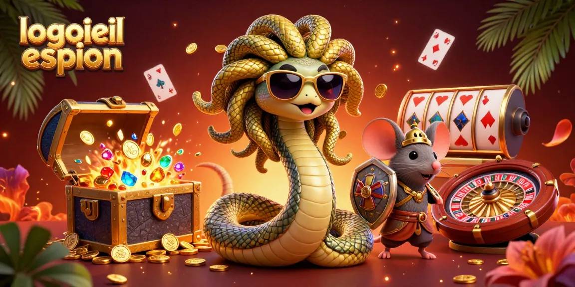 Jouez au logiciel espion avec des jeux de casino, une Medusa amicale et des éléments dorés.