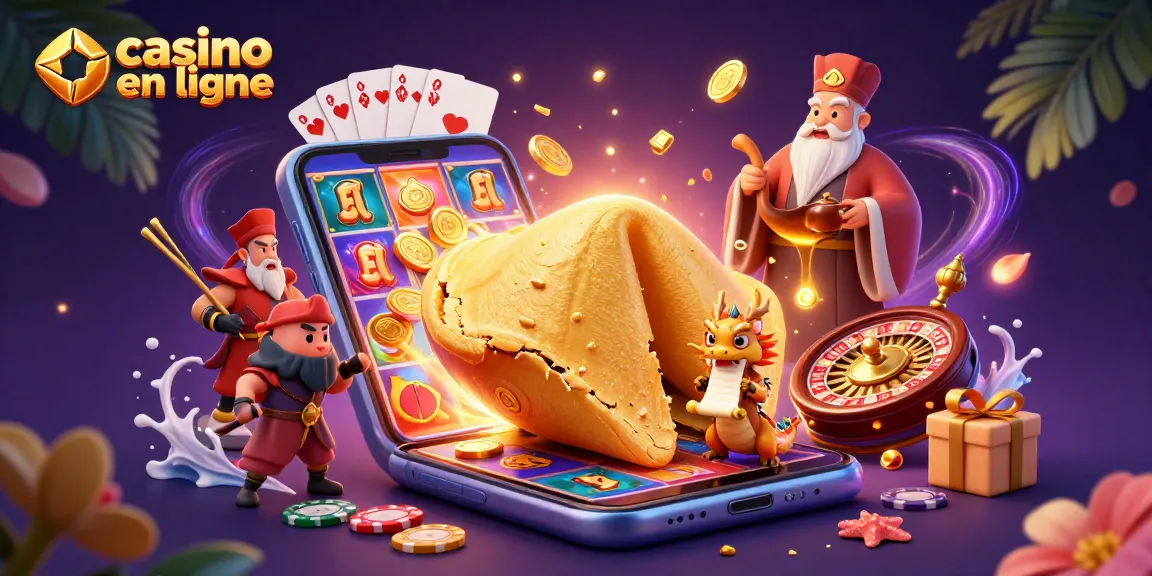 Casino en ligne : Illustration dynamique de jeu avec personnages et éléments de casino