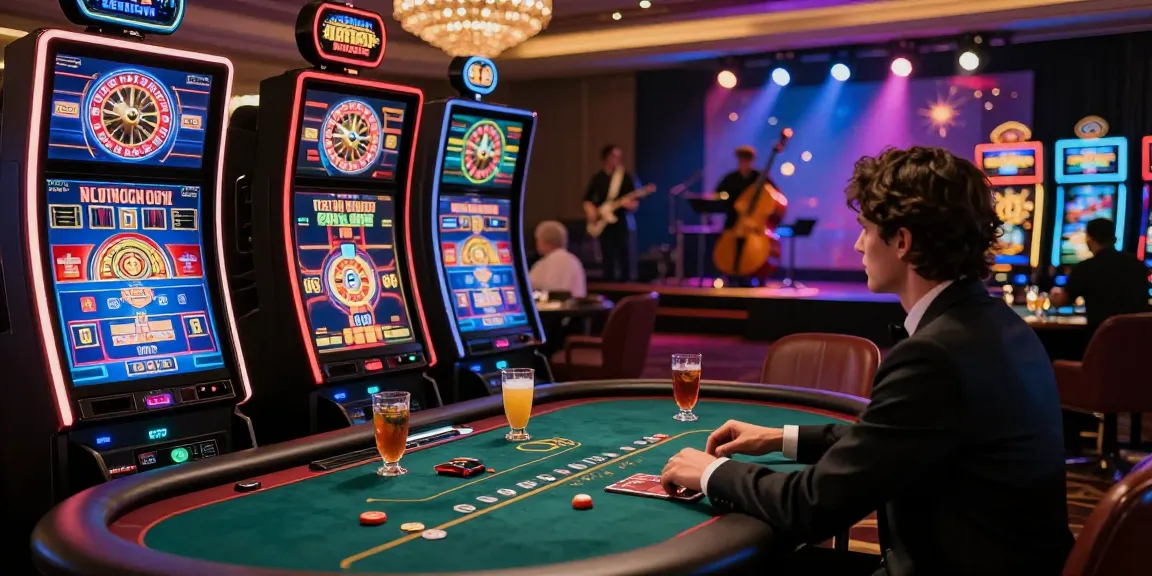 casino en ligne france : ambiance élégante d'un casino virtuel avec jeux et lumières dynamiques