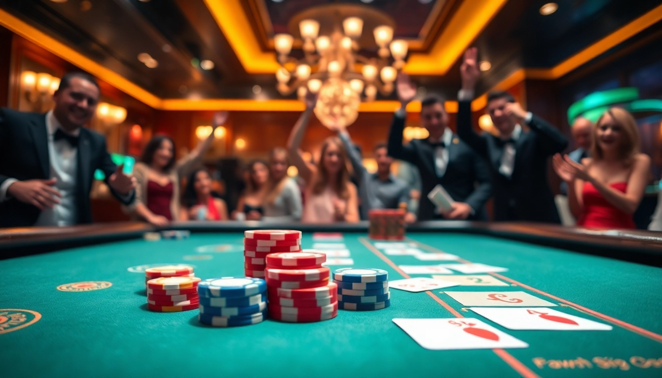 A vibrant casino scene showcasing casino en ligne france with engaging players and lively atmosphere.